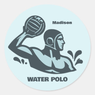 Custom Name Water Polo Classic Round Sticker