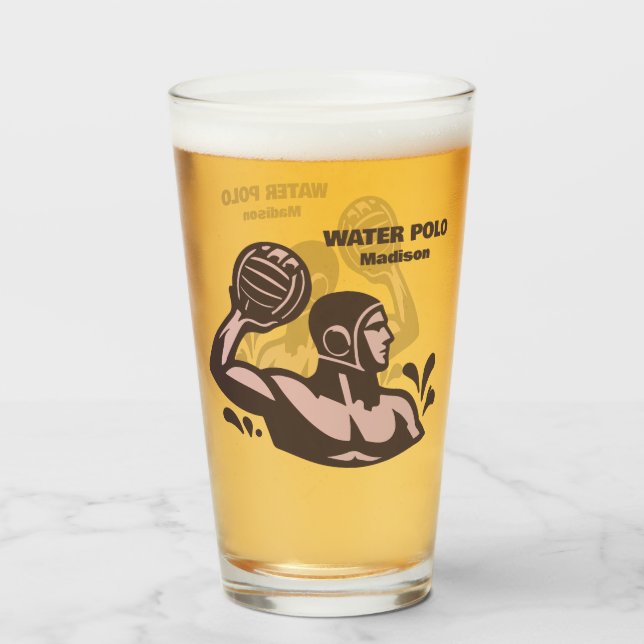 Custom Name Water Polo Glass (Back Filled)