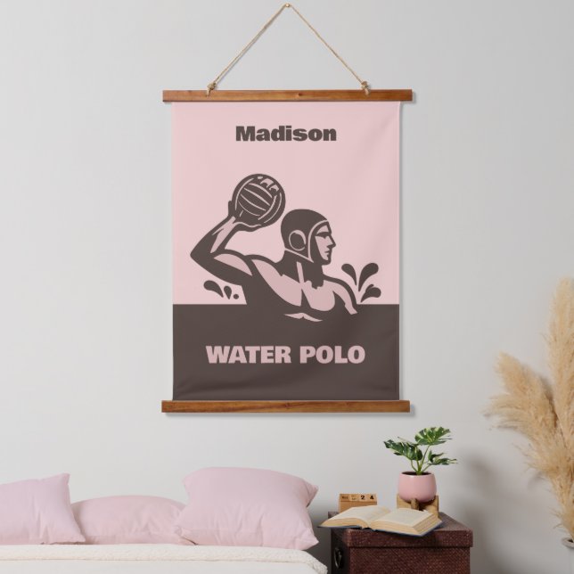 Custom Name Water Polo Hanging Tapestry (Bedroom)