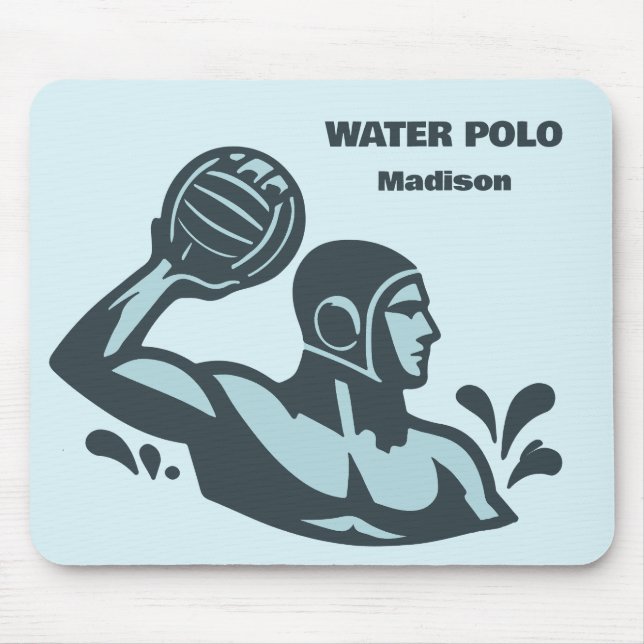 Custom Name Water Polo Mouse Mat (Front)