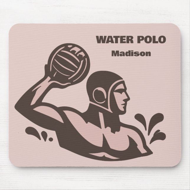 Custom Name Water Polo Mouse Mat (Front)