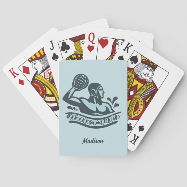 Custom Name Water Polo Playing Cards (Back)