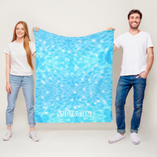 Custom name water ripple water texture modern chic fleece blanket