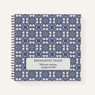 Custom Name Watercolor Abstract Geometric Pattern  Notebook