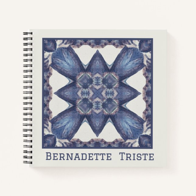 Custom Name Watercolor Abstract Geometric Pattern  Notebook (Front)