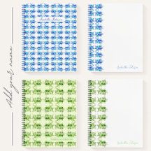 Custom Name Watercolor Blue Floral Notebook