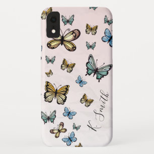 Custom Name   Watercolor Butterflies iPhone XR Case
