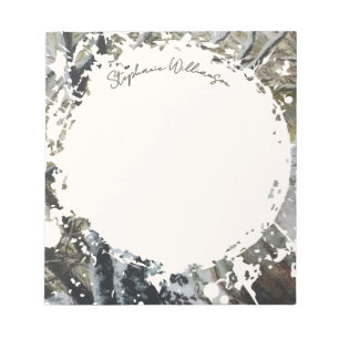 Custom Name Watercolor Winter Splatter Modern Notepad
