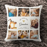 Custom Name We Love You Grandma Modern Photo Cushion<br><div class="desc">Give with all your heart: A unique,  modern birthday or holiday gift for Grandma: This minimalist elegant Instagram photo collage throw pillow lets your photos shine - with your personal message and custom name under a shining printed golden heart.</div>