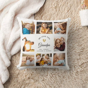 Custom Name We Love You Grandpa Modern Photo Cushion