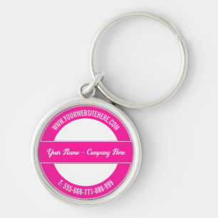 Custom Name Website Phone Info Colours Keychain