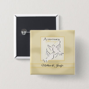 Custom Name, Wedding Anniversary Blessings 15 Cm Square Badge