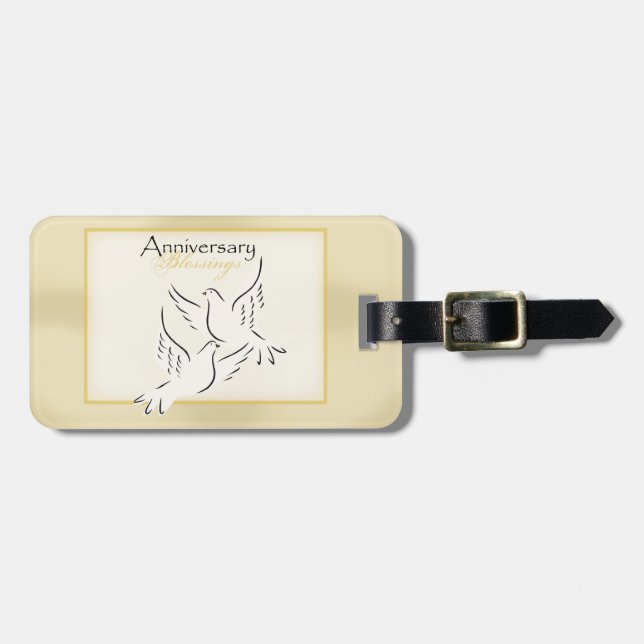Custom Name, Wedding Anniversary Blessings Luggage Tag (Front Horizontal)