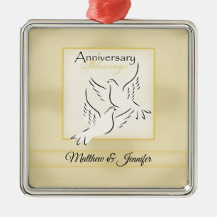 Custom Name, Wedding Anniversary Blessings Metal Tree Decoration