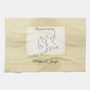 Custom Name, Wedding Anniversary Blessings Tea Towel