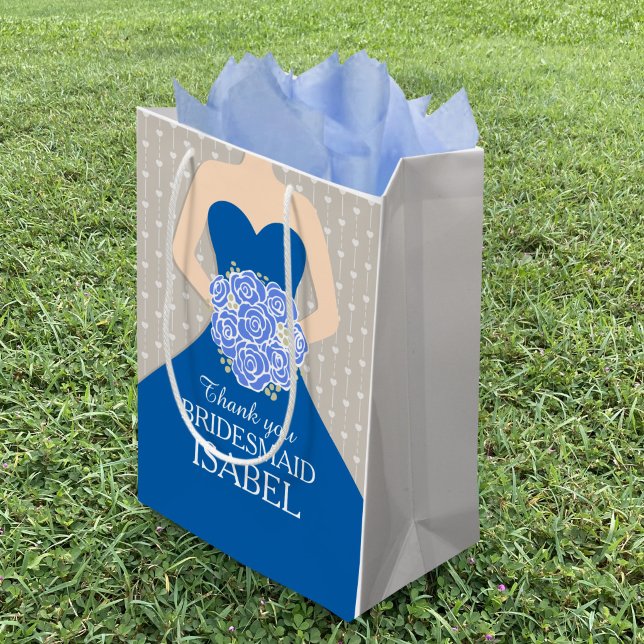 Custom name wedding bridesmaid dress blue bag (Creator Uploaded)
