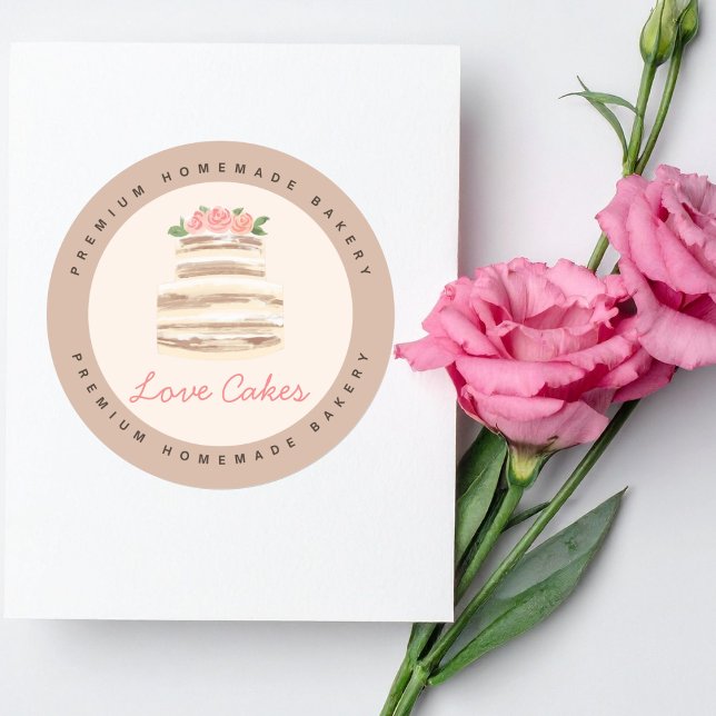 Custom Name Wedding Cake Business Sticker (Creator Uploaded)