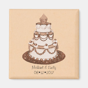 Custom Name Wedding Cake Magnet