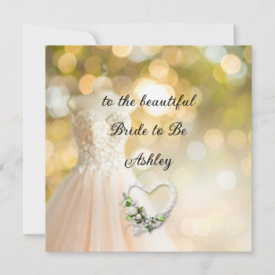 Custom Name Wedding Dress Bride to Be Card