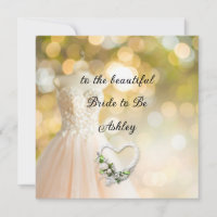 Custom Name Wedding Dress Bride to Be Card