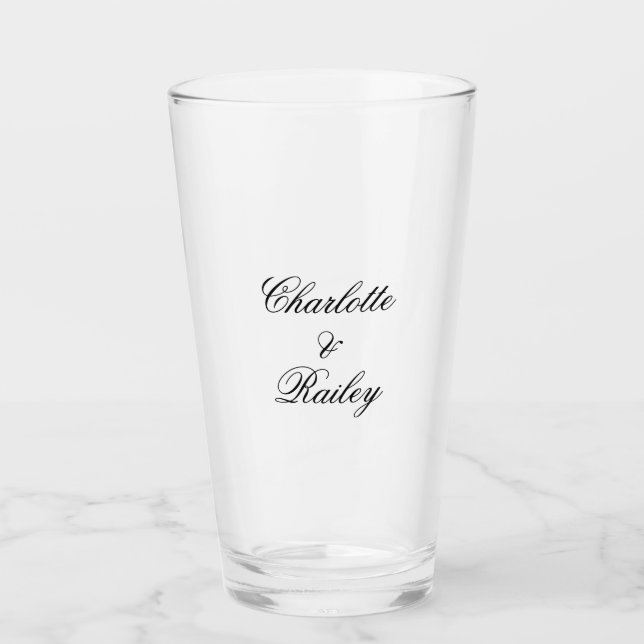 Custom Name Wedding Glass Cup (Front)