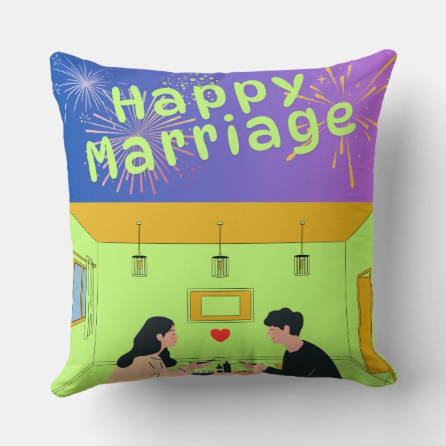 Custom name wedding pillow, Personalised pillow (Back)