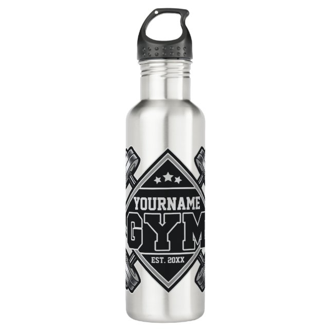 Custom NAME Weightlifting Home Crossfit Gym 710 Ml Water Bottle (Front)