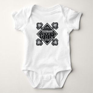 Custom NAME Weightlifting Home Crossfit Gym Baby Bodysuit