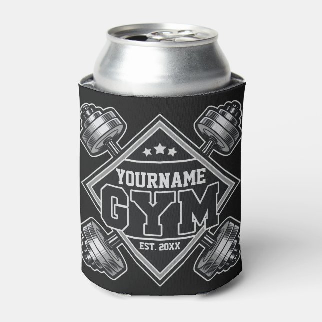 Custom NAME Weightlifting Home Crossfit Gym  Can Cooler (Can Front)
