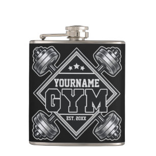 Custom NAME Weightlifting Home Crossfit Gym Hip Flask