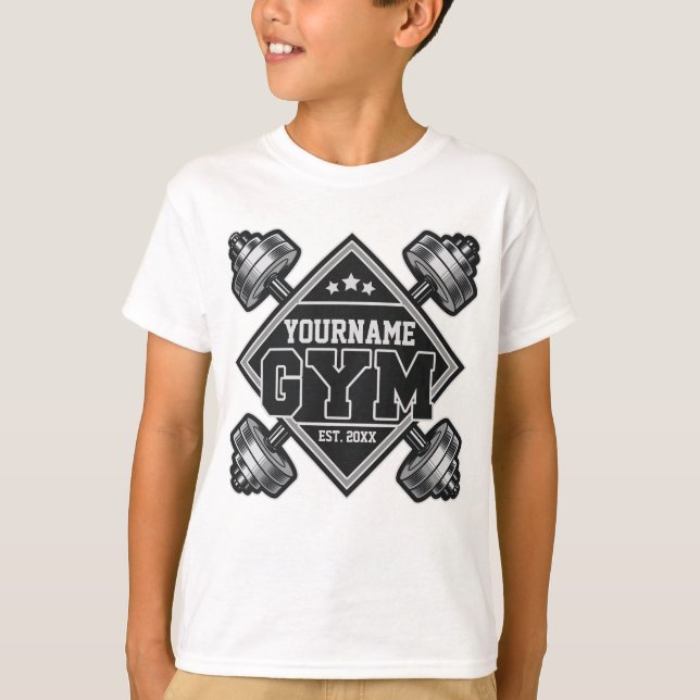 Custom NAME Weightlifting Home Crossfit Gym T-Shirt (Front)