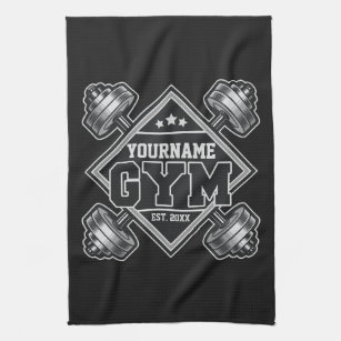 Custom NAME Weightlifting Home Crossfit Gym Tea Towel