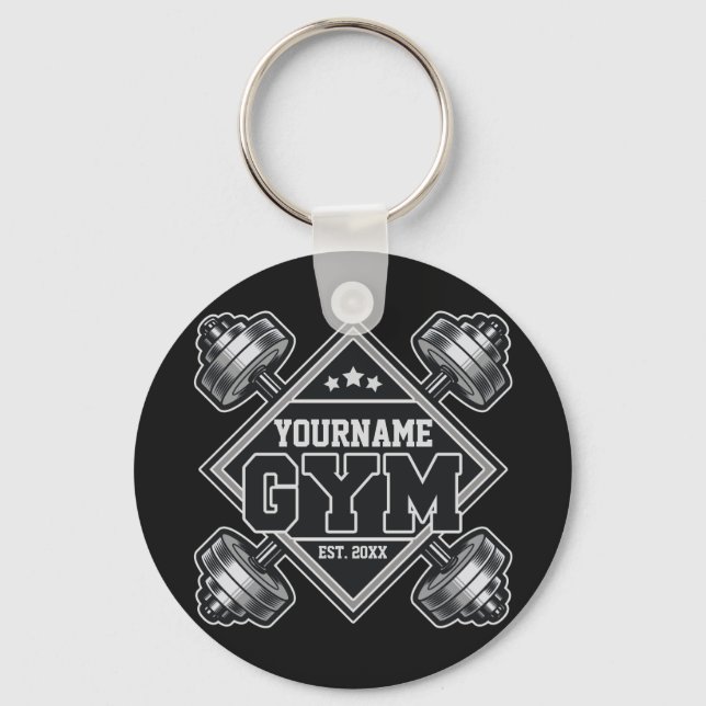 Custom NAME Weightlifting Home Crossfit Gym Throw  Key Ring (Front)