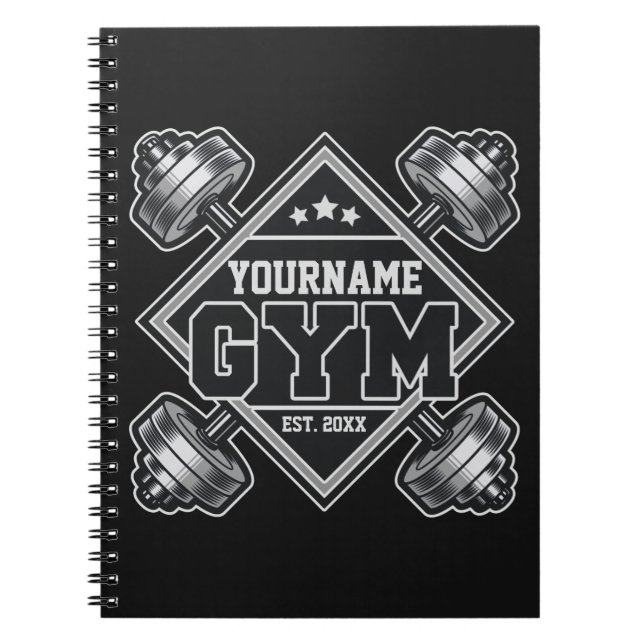 Custom NAME Weightlifting Home Crossfit Gym Throw  Notebook (Front)