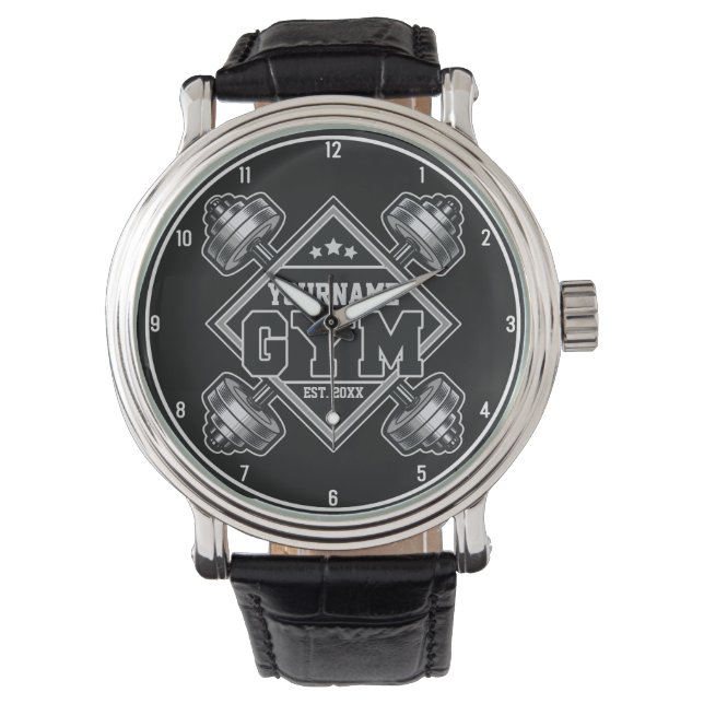 Custom NAME Weightlifting Home Crossfit Gym  Watch (Front)