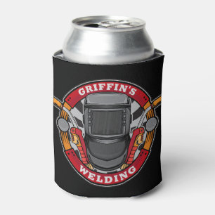Custom NAME Welder Metal Fabricator Welding Shop Can Cooler