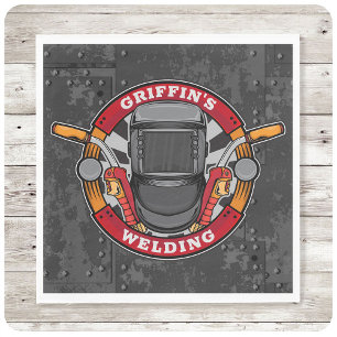 Custom NAME Welder Metal Fabricator Welding Shop Napkin