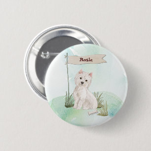Custom Name Westie Pet Dog 6 Cm Round Badge