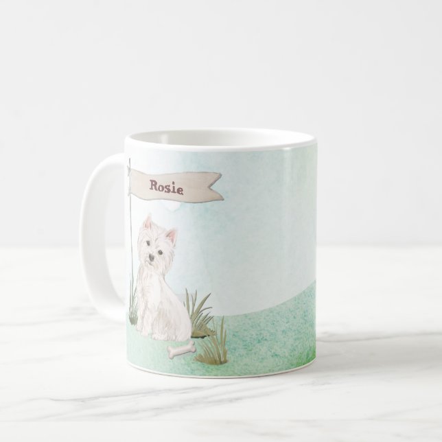 Custom Name Westie Pet Dog Coffee Mug (Front Left)
