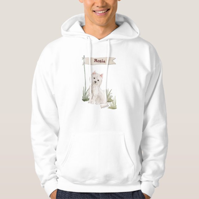 Custom Name Westie Pet Dog Hoodie (Front)