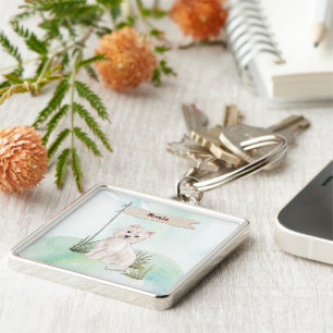 Custom Name Westie Pet Dog Key Ring