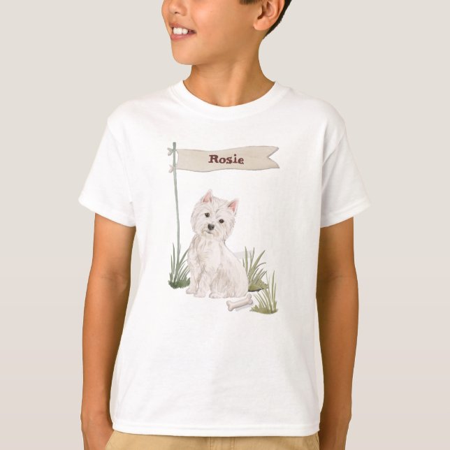 Custom Name Westie Pet Dog T-Shirt (Front)