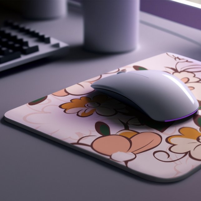 Custom Name Whimsical Botanical Mouse Mat (Custom Name Whimsical Botanical Mouse Pad)
