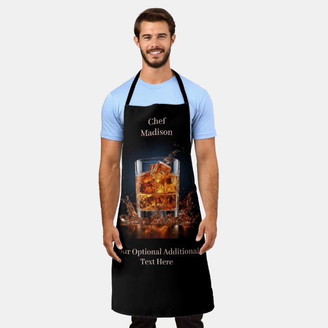 Custom Name Whiskey On The Rocks Apron (Worn)