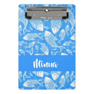 Custom name white fish mini clipboard