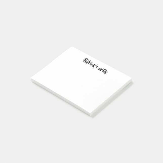 Custom name white plain post-it notes (Angled)
