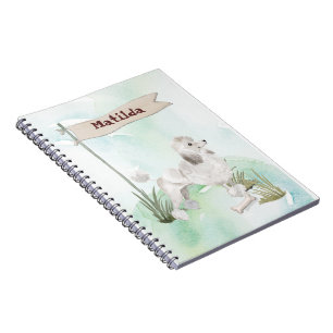 Custom Name White Poodle Pet Dog Notebook