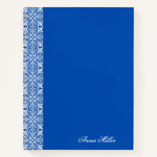 Custom Name white vector Pattern Notebook