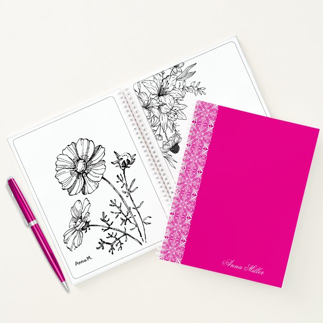 Custom Name white vector Pattern Notebook (Creator Uploaded)