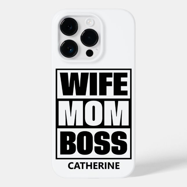 Custom Name Wife - Mum - Boss Case-Mate iPhone Case (Back)